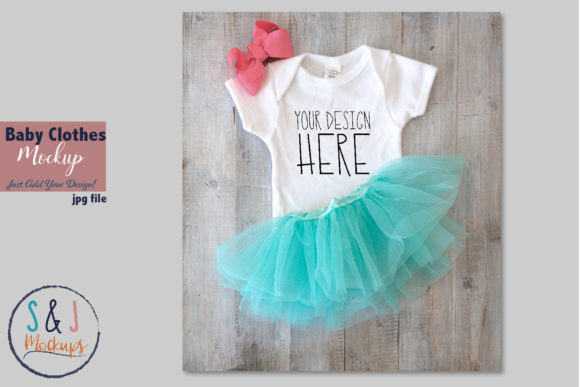 Baby Clothes Mockup Tutu and Outfit Graphics for Baby Amp