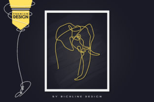 Big Elephant Animal Line Art Poster: Graphics & Illustrations Review
