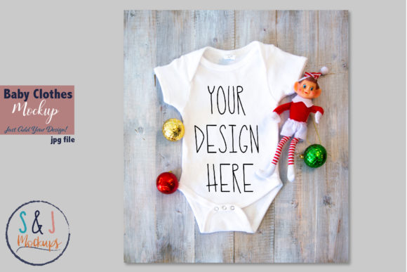 Christmas Baby Bodysuit Mockup: A Graphic Design Asset for Christmas Amp Projects