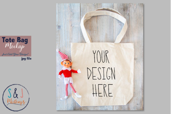 Christmas Canvas Bag Mockup for Tote Bags and Graphics