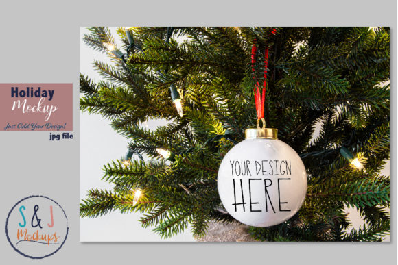 Christmas Ornament Mockup for Graphics and Christmas Amp