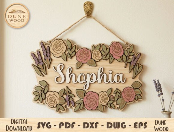 Floral Name Sign Laser Cut File Review