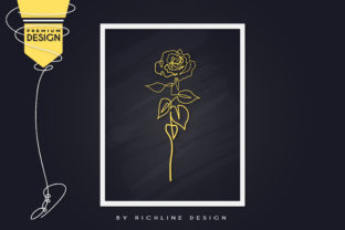 Flower Rose Beauty Line Art Poster Graphics & Illustrations