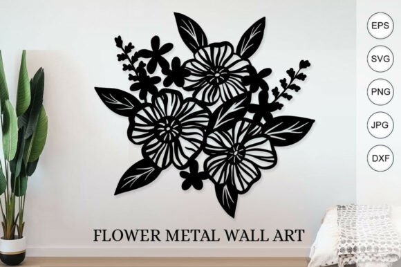 Flowers in Bloom Paper Cutting Digital for Laser Cutting Wall Decor