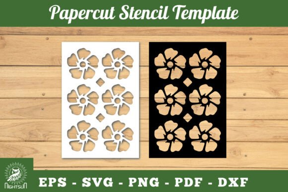 Flowers Pattern Papercut Stencil SVG 3 for Laser Cutting and Spring Amp Projects