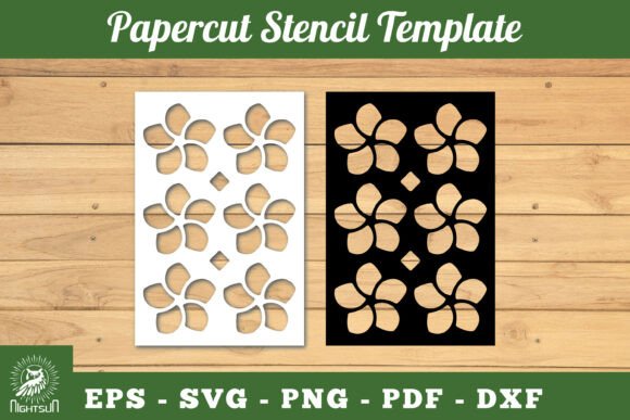 Flowers Pattern Papercut Stencil SVG 6 for Laser Cutting and Spring Amp Projects