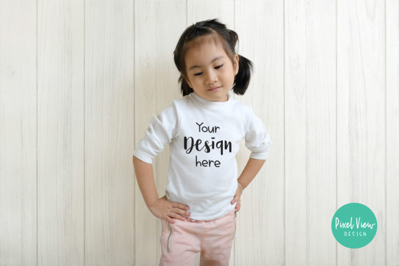 Girls Long Sleeves Top Casual Mockup for Baby Amp Graphics