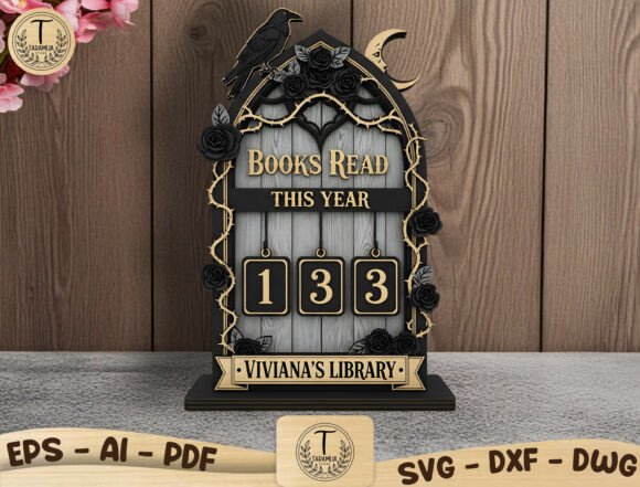 Gothic Books Read This Year Lasercut SVG for Home Decor