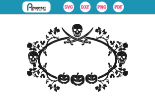 Halloween Monogram Frame Graphics for Crafts