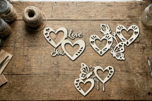 Laser Cut Floral Heart Butterfly SVG for Creative Design