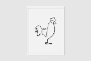 Line Art Poster Chicken Rooster – A Versatile Graphic for Blog and Website Design