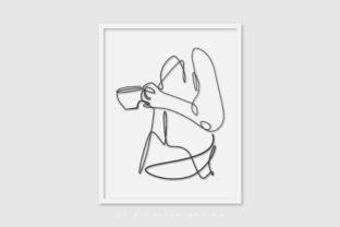 Line Art Poster Coffee Cup Girl Embroidery Review