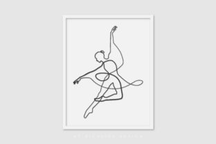 Line Art Poster Dancing Girl for Branding and Packaging