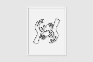 Line Art Poster Face Twohand Graphics and Illustrations Review