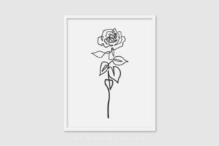 Line Art Poster Flower Rose Graphics for Handmade Creations