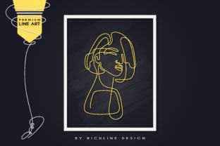Line Art Poster Girl Looking – A Versatile Graphic Design Asset