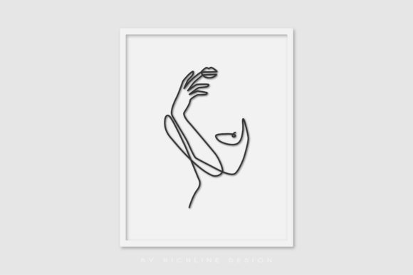 Line Art Poster Girl Nudelip – A Versatile Graphic for Local Branding