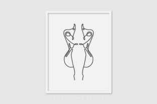 Line Art Poster Girl Sitdouble for Modern Branding and Graphics