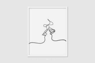 Line Art Poster Hot Kiss: A Versatile Graphic for Crafting