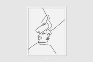 Line Art Poster People Two for Graphics and Illustrations