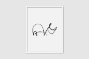 Line Art Poster Rhino – A Graphic Design Asset for Illustrations