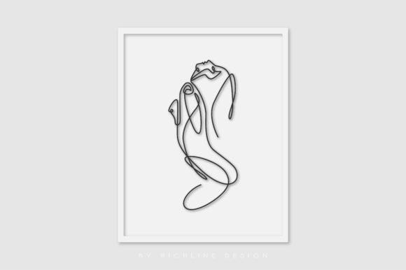 Line Art Poster Sexy Pose for Branding and Graphics