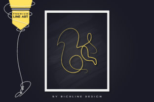 Line Art Poster Squirrel Review for Embroidery Projects